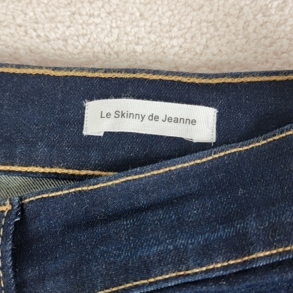 Frame Le Skinny De Jeanne Fellah Slit Rivet Clean Denim Blue Jeans Sz 31 NEW - Picture 11 of 16